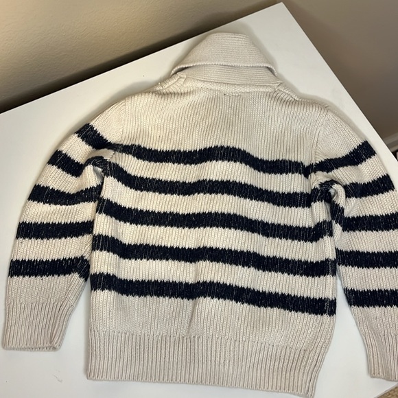 Baby Gap Shawl Collar Striped Cardigan Toddler 3 years blue Organic Cotton - Picture 4 of 12